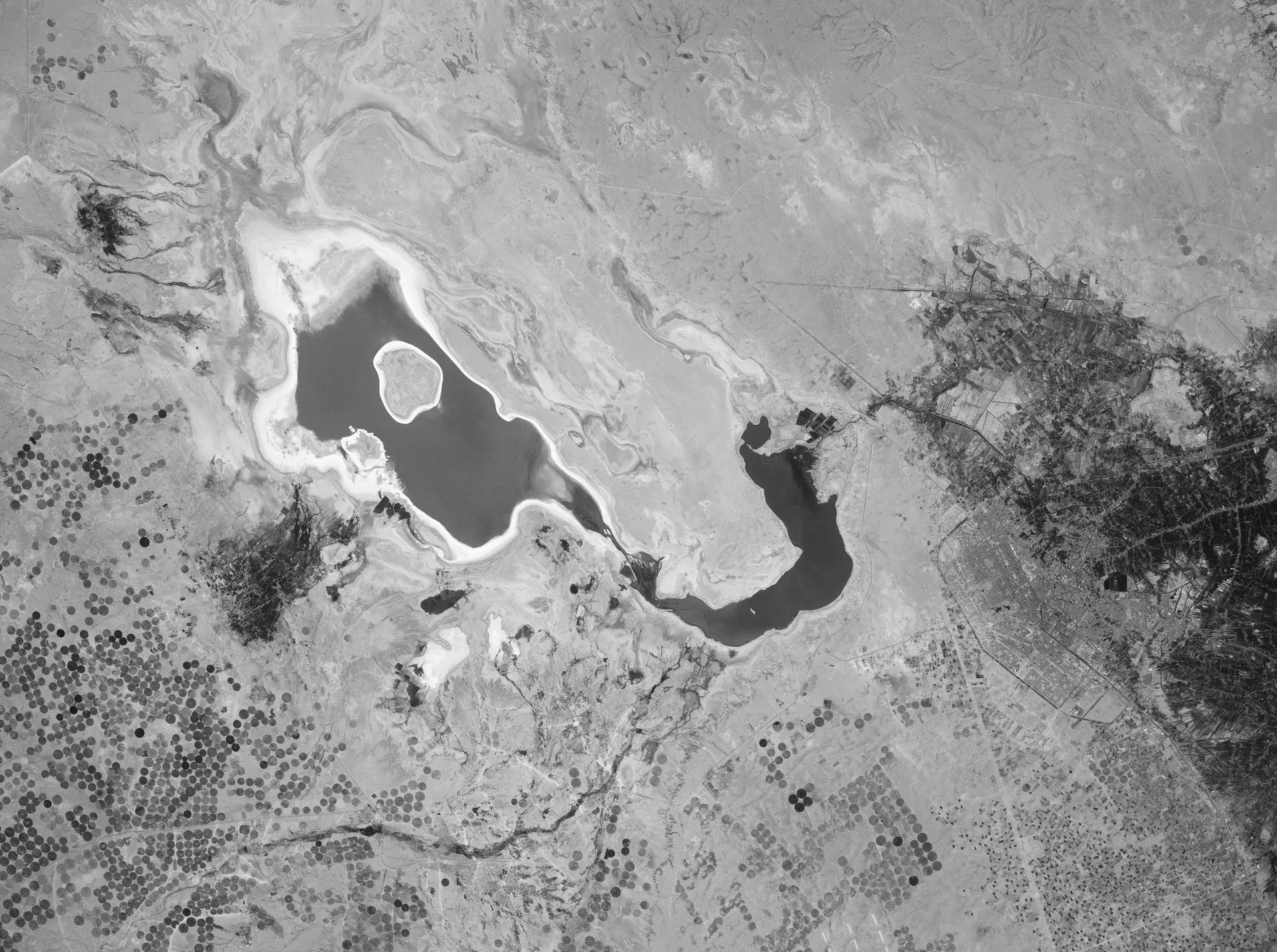 Satellite imagery in Grayscale